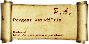 Porgesz Aszpázia névjegykártya